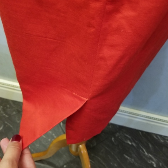 LOFT factory red overlay skirt (Q21) - Picture 6 of 6
